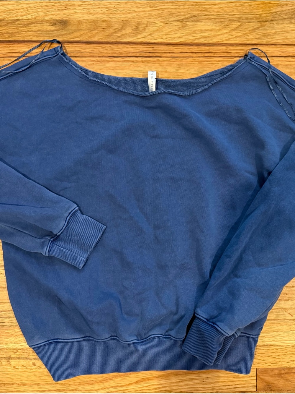 Fabletics Navy Boatneck Pullover Sweatshirt